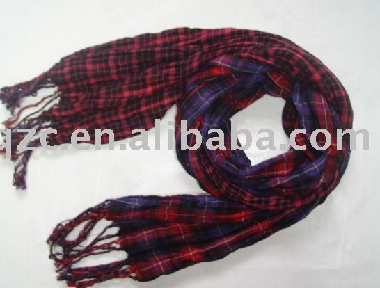 fashion lattice cotton scarf
