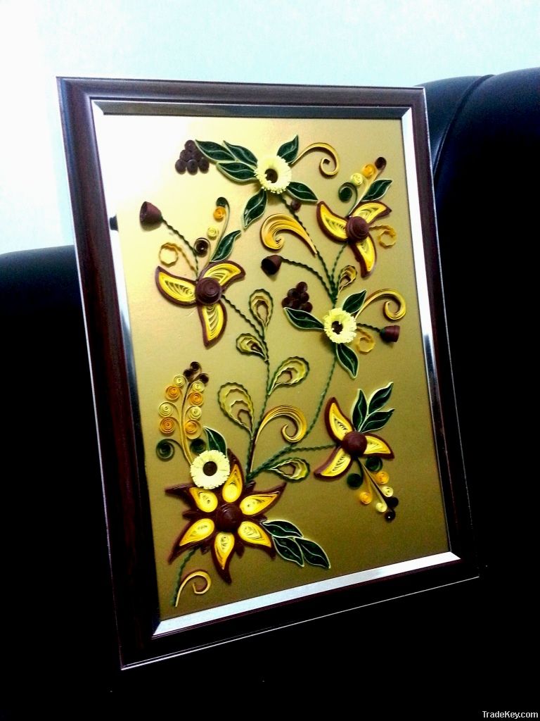 Paper Quilling Flower on Frame