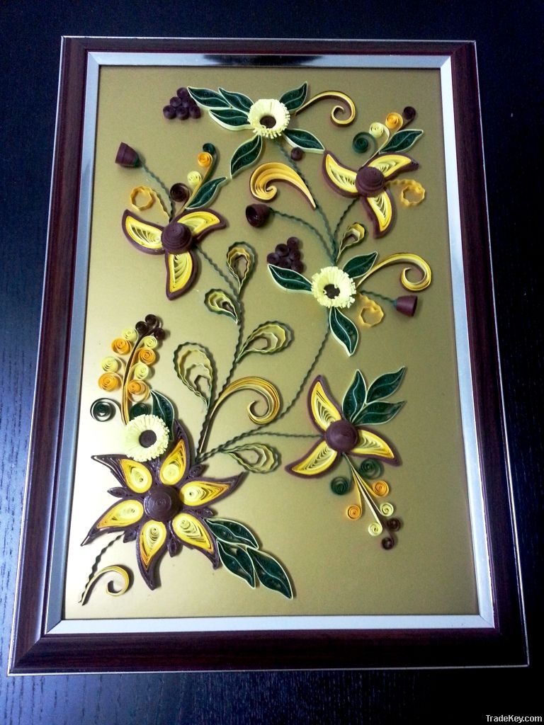 Paper Quilling Flower on Frame