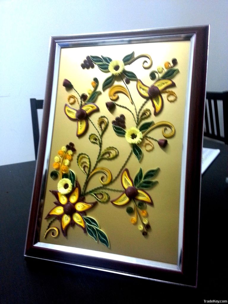 Paper Quilling Flower on Frame