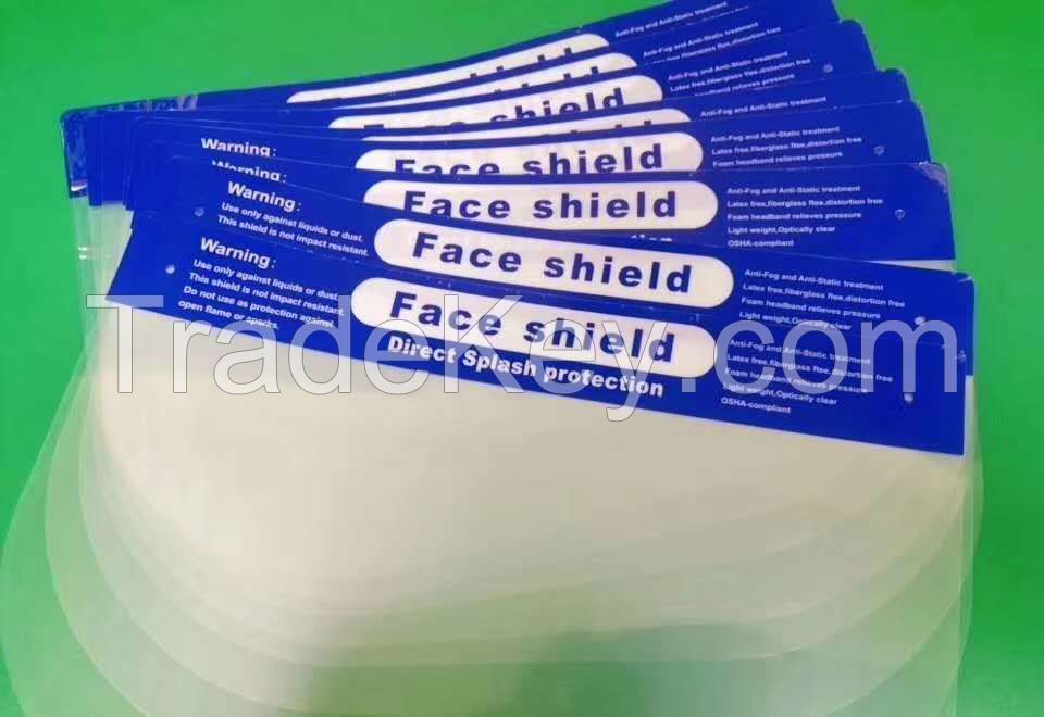 Face sheild Blue white fit forehead double-sided protective film PET mateiral quality bulk factory wholesale 