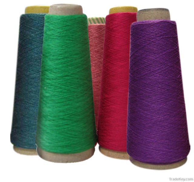 Cotton nylon viscose rabbit hair blended yarn