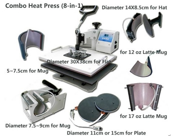 Combo heat press(8-in-1)
