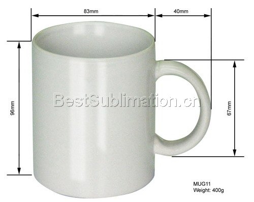 11 OZ White Coated Mug