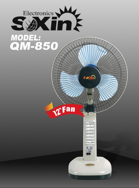 12inch  rechargeable fan with LED lights (QM850)