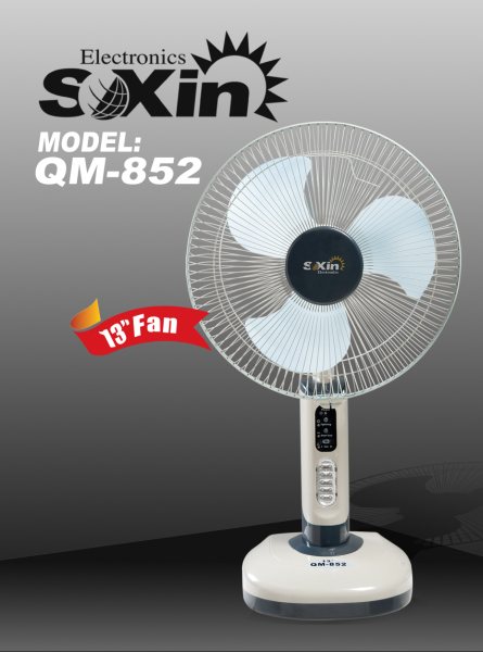 13inch  rechargeable lifting fan with LED lights (QM852)