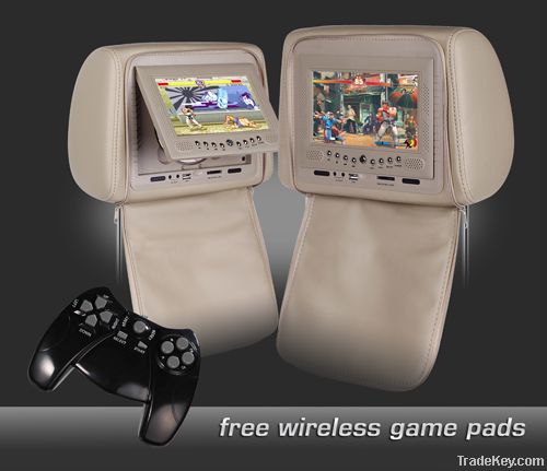 7''  Headrest DVD/USB/SD/IR/FM transmitter and Game Function