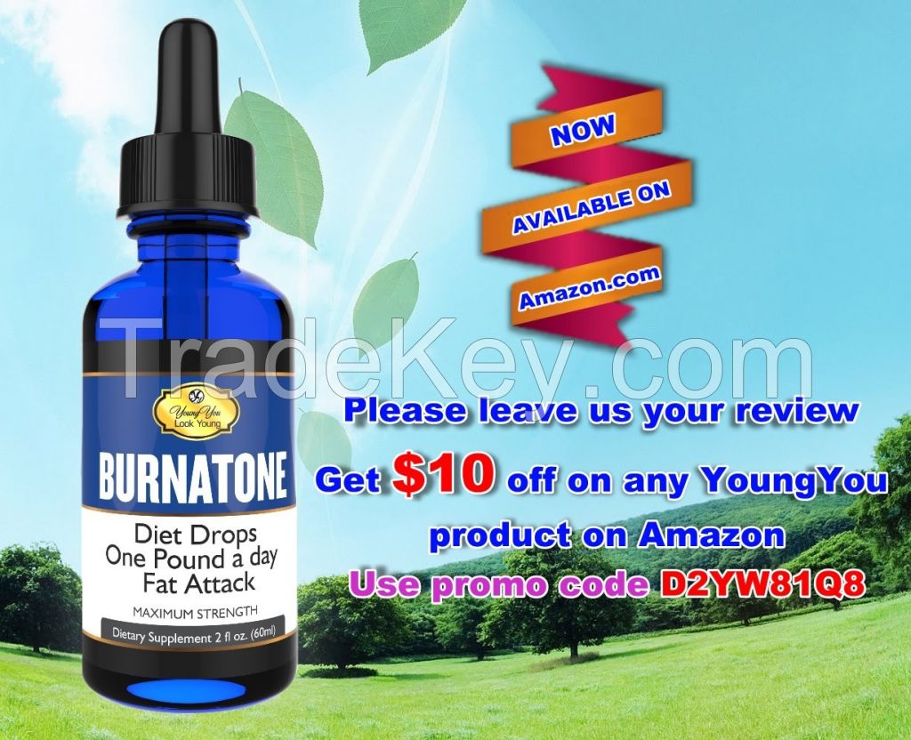 BURNATONE Diet Drops. Highly Concentrated Appetite Suppressant Fat Burner. Fast Weight Loss Diet Drops. 100% Guaranteed Results