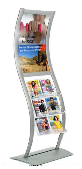 poster frame poster display stand with magazine rack dispenser