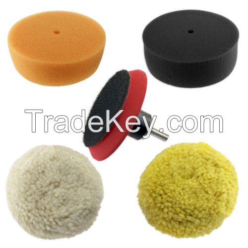 3" Buffing & Polishing Pad Kit - Foam & Wool Pads - Velcro Back