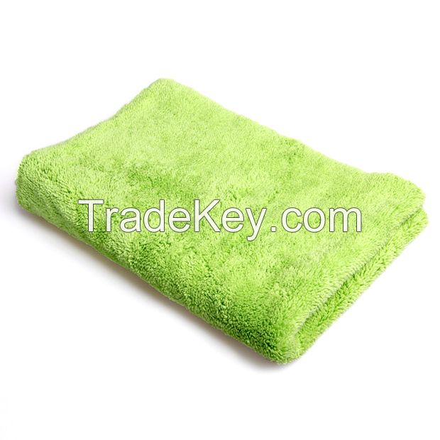 Ultrasonic cutting edge plush microfiber buffing towel  