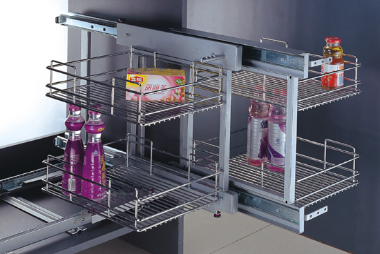 Steel drawer baskets with chrome finished