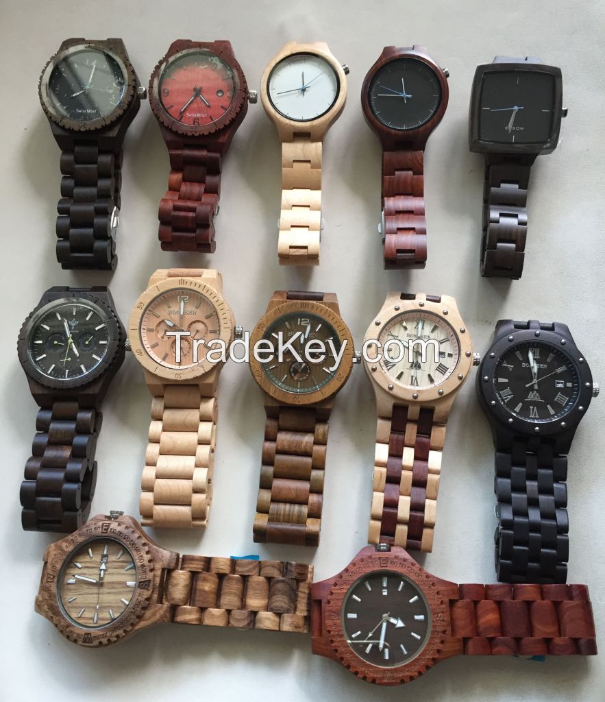 custom hand made wood watch wooden wrist watches with japan movement