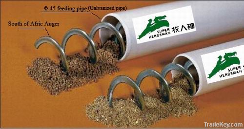 Auger feed pipe for Poultry