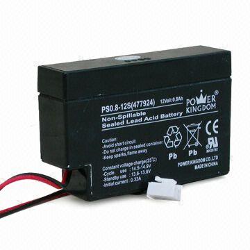 Sealed Lead-acid Battery, 0.8Ah Rated Capacity, Measures 96 x 25 x 62m