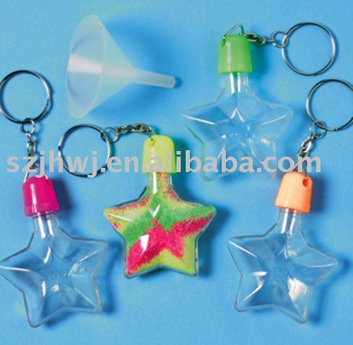 Star Sand Art Bottle Key Chains