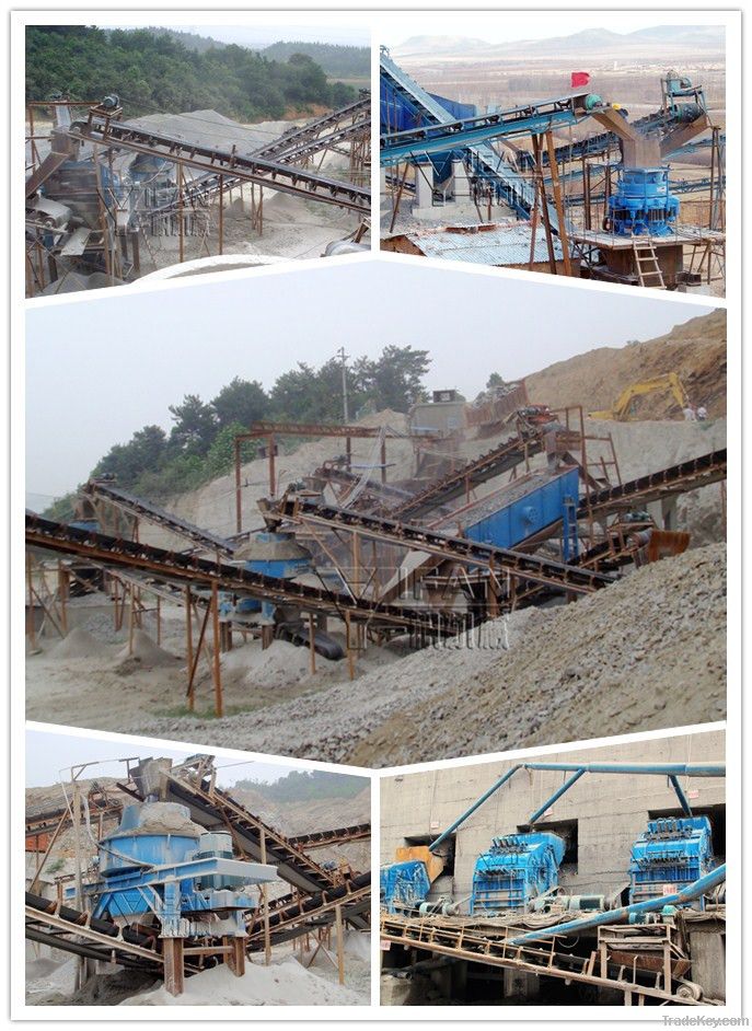 Sand Production Line with vibrating feeder / jaw crusher / belt co