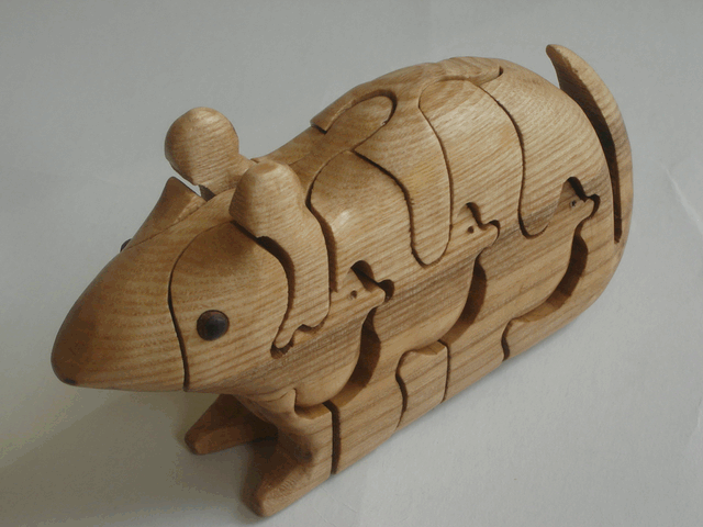 3D wooden puzzle _ Mouse and Baby
