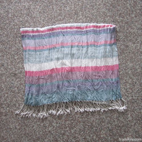 100%viscose yarn dyed scarf