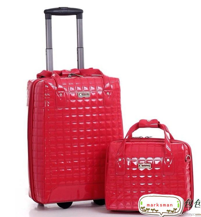 patent leather  luggage bag and hand bag