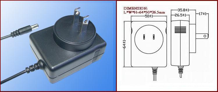 18W UL/CUL, BS, FCC, PSE, CE, BSMI power adapter