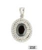 Oval shaped Black Pendant in Sterling Silver