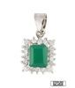 Rectangular shaped Green Onyx Pendant in Sterling Silver