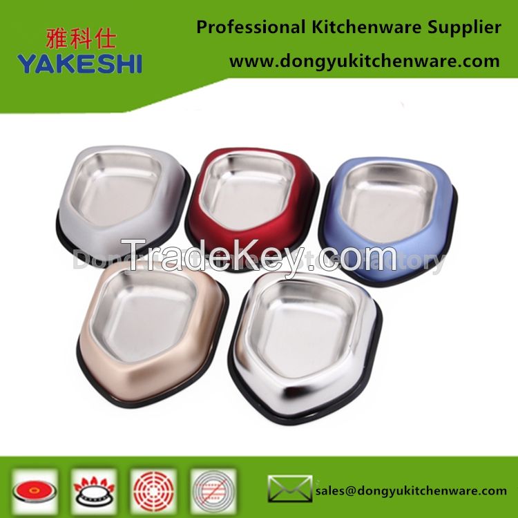 multi colors stainless steel dog feeder bowl 