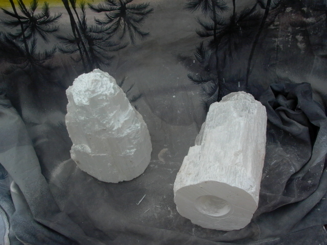 white gypsum lamp