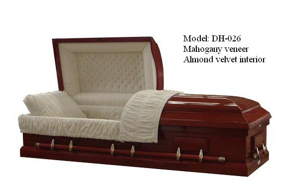 Mahogany veneer casket