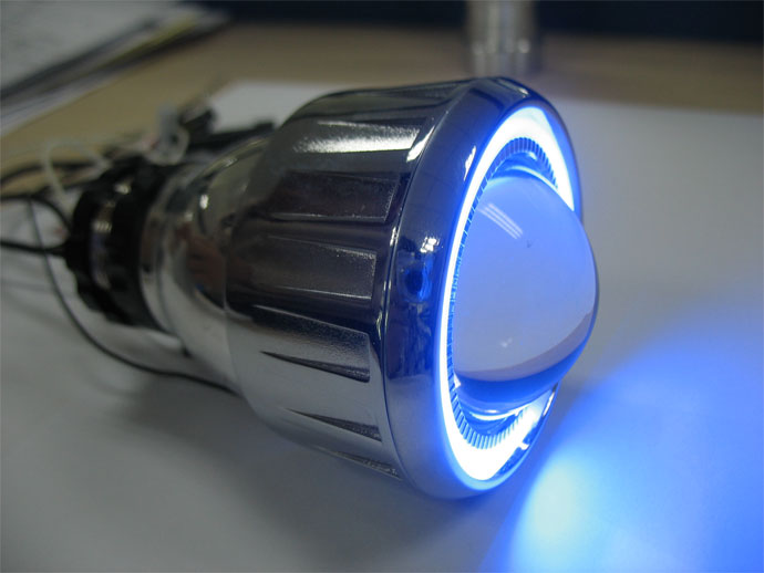 HID xenon projector lens with angel eyes