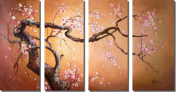 Original Handmade Landscape Trees Oil Painting