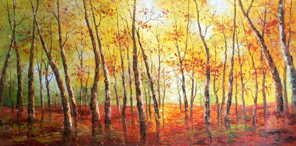Original Handmade Landscape tree Oil Painting