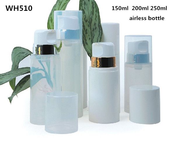 big 150ml 200ml 250ml cylinder cosmetic white airless pp bottle