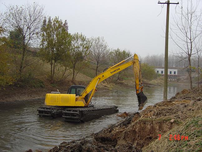 Amphibious Excavator, Swamp Excavator, Marsh Buggy, Big float