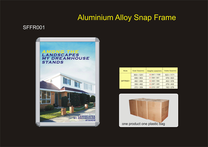 Aluminium alloy snap frame