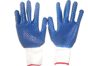 crinkle latex coated glove