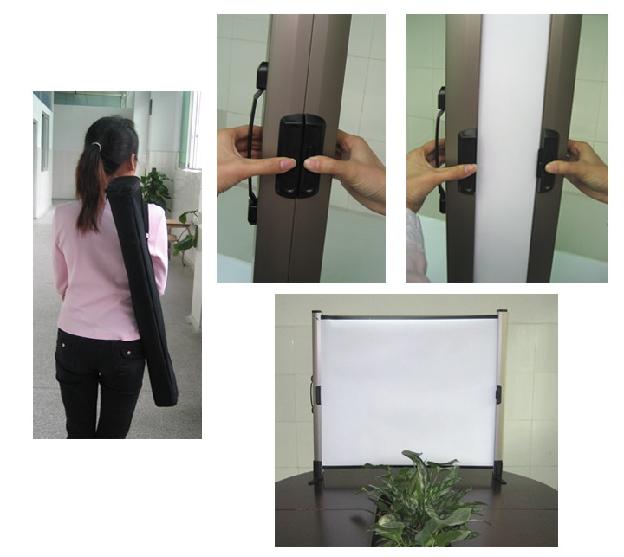 Table projection screen