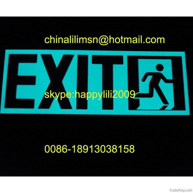luminescent safety  signs /exit sign, glowing sign, Luminous sign