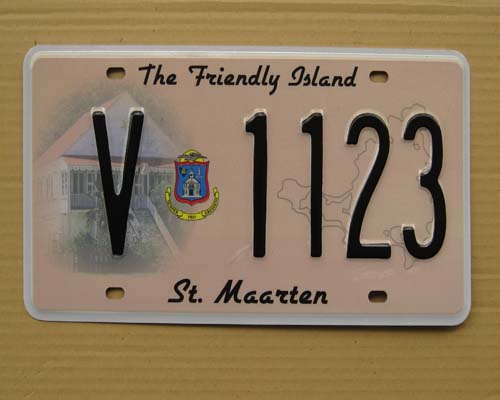 st. maarten license plate/number plate