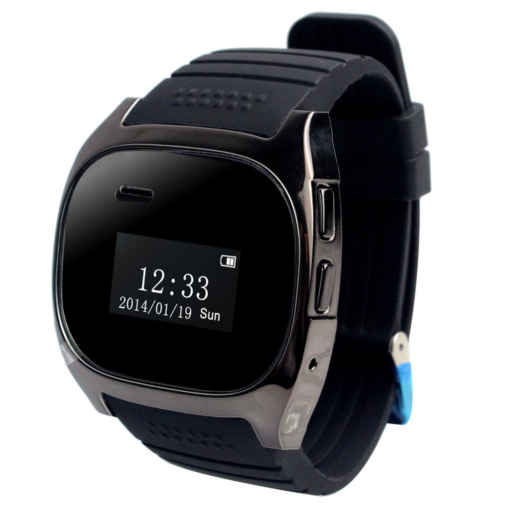 2014 Brand New Fashion Sport Sync Bluetooth Smart Watch Anti-Lost Alarm Watch Calendar Phone Book Caller Id Mobile Phone Vibration Music LCD Display For Smart Phone Gray