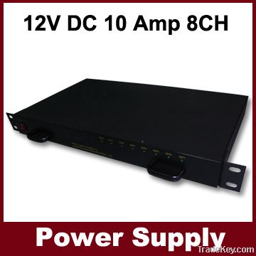 DC 12v 10A  8 ways CCTV 1U Rack mount power supply