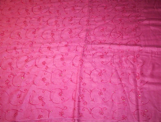 VISCOSE EMBROIDERY BEADED SHAWL