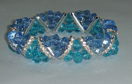 two rows beaded crystal bracelet