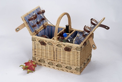 cheap wicker picnic basket for camping