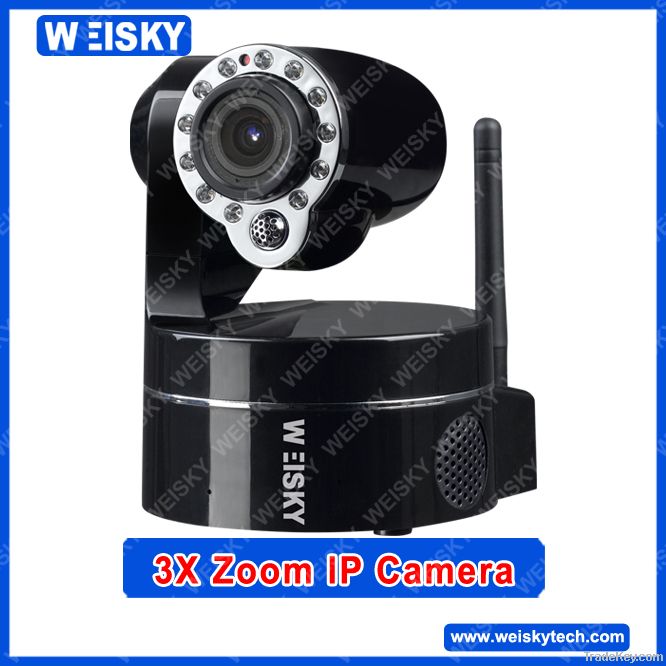 Wifi Wireless IP Dome Camera With 3x Zoom, IR-CUT, PT, Two-way audio