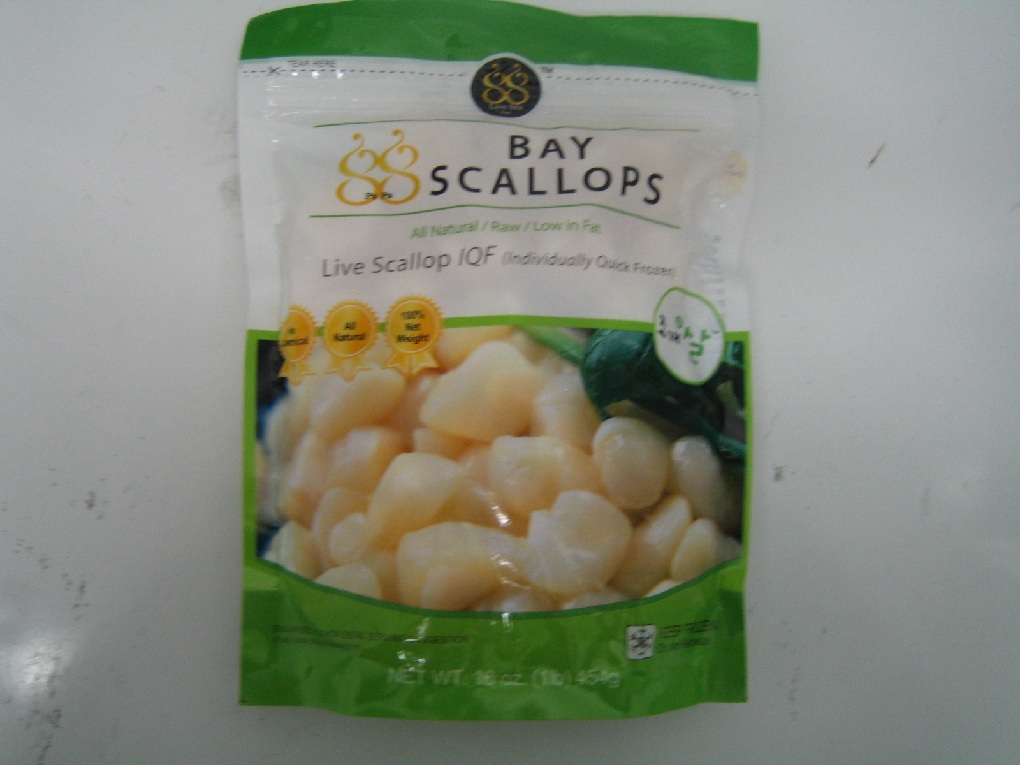 CHEMICAL-FREE, 100% NET-WEIGHT, ALL NATURAL Bay Scallops