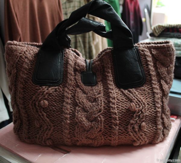 fashion knitting handbag shoulder bag