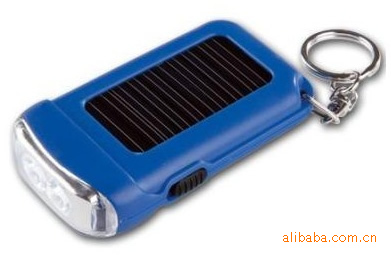 Mini 3 LED Solar Powered Flashlight Torch Keychain NEW