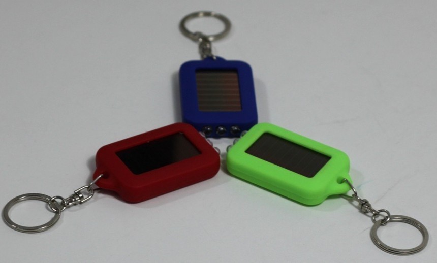 solar led keychain, solar powered led light keychain, led solar flashlig